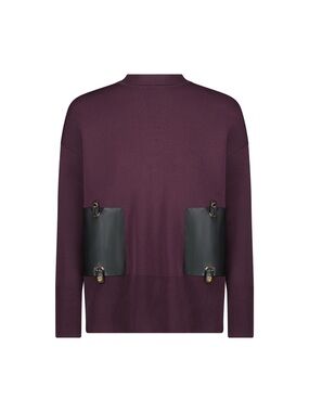 Aleeza Paris Aurora Leather Pocket Sweater